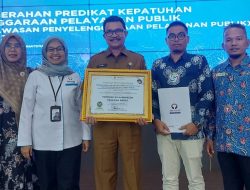 Pasaman Barat Terima Penghargaan Predikat Kepatuhan Standar Pelayanan Publik Tahun 2023 Dari Ombudsman RI