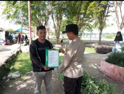 Personel Polsek Dusel Beri Imbauan Larangan Karhutla
