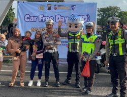 Satlantas Polres Batang Edukasi Masyarakat Soal Keselamatan Berlalu Lintas di CFD