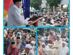 Hujan Tak Halangi Antusias Ranah dan Rantau, Ribuan Jamaah Padati Shalat Id di Batusangkar