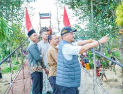 Bupati Aceh Tamiang Resmikan Jembatan Gantung Perintis Garuda di Sekerak