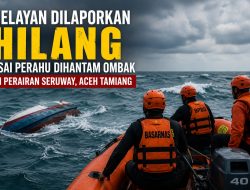 Nelayan Dilaporkan Hilang Usai Perahu Dihantam Ombak di Perairan Seruway