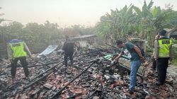 Polsek Jepon Olah TKP Kebakaran Rumah di Ngampon, Diduga Akibat Konsleting Listrik