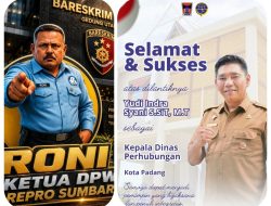 Ketua DPW REPRO Sumbar Roni Siap Kawal Kinerja Yudi Indra Syani S.SiT, M.T di Dinas Perhubungan Kota Padang