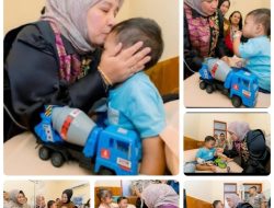 Ny. Sari Gatot Tri Suryanta Jenguk Maulana Arkan, Empati Tulus yang Membuat Bocah Kecil Itu Mulai Tersenyum