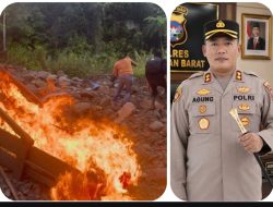 Kapolres Pasaman Barat AKBP Agung Tribawanto Tegaskan Perang Melawan PETI, Pondok dan Peralatan Tambang Ilegal Dibakar di Gunung Tuleh