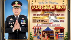 Kapolres Pasaman Barat AKBP Agung Tribawanto Sambut Hari Bhayangkara dengan Bazar Sembako Murah