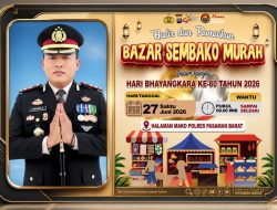 Kapolres Pasaman Barat AKBP Agung Tribawanto Sambut Hari Bhayangkara dengan Bazar Sembako Murah