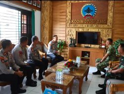 Perkokoh Sinergitas, Kapolres Temanggung Silaturahmi Hangat ke Makodim 0706