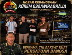 Nobar Kebangsaan Korem 032/Wirabraja Dihadiri Dandim 0312/Padang Kolonel Inf. Ferry Adianto dan Ratusan Warga