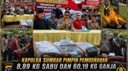 Polda Sumbar Musnahkan Hampir 69 Kilogram Narkotika, Bukti Nyata Selamatkan Generasi Bangsa