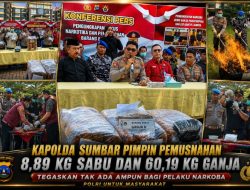 Polda Sumbar Musnahkan Hampir 69 Kilogram Narkotika, Bukti Nyata Selamatkan Generasi Bangsa