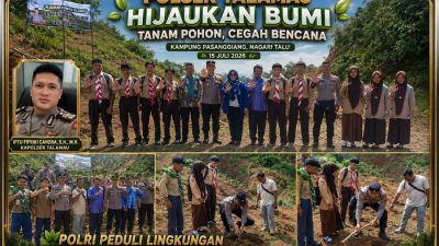 Kapolsek Talamau IPTU Fifriki Candra, S.H., M.H. Gerakkan Penghijauan Bersama Pelajar MAN Talu dan SMKN 1 Talamau