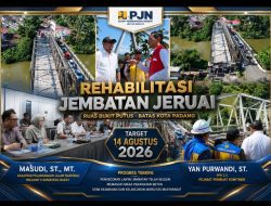 Kasatker Masudi, ST., MT. dan PPK 2.3 Yan Purwandi, ST. Kawal Rehabilitasi Jembatan Jeruai, Target Fungsional 14 Agustus 2026