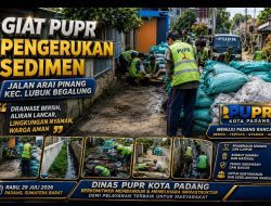 Kadis PUPR Kota Padang Malvi Hendri Dorong Giat PUPR Normalisasi Saluran Drainase di Jalan Arai Pinang, Lubuk Begalung