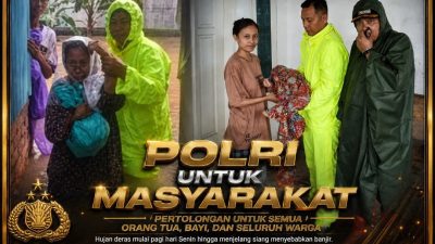 Polri untuk Masyarakat: AKP Nirdes Ali Pimpin Penyelamatan Bayi, Lansia, dan Warga di Tengah Banjir Mata Air