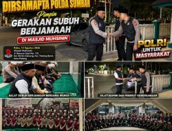Gerakan Subuh Berjamaah Ditsamapta Polda Sumbar di Masjid Muhsinin, AKBP Andre Anas Tekankan Keteladanan Personel