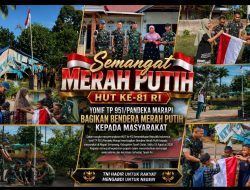 Dari Prajurit untuk Rakyat, Yonif TP 951/Pandeka Marapi Sebarkan Semangat Merah Putih di Simawang