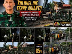 Dandim 0312/Padang Kolonel Inf. Ferry Adianto Pantau Pengerjaan Jembatan Sungai Jirak, Progres 65 Persen