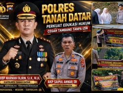 Polres Tanah Datar di Bawah AKBP Marwan Fajrin Perkuat Pencegahan, Polsek Rambatan Pasang Imbauan Larangan Menambang Tanpa Izin