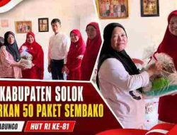 Pilih Menyapa Warga Jauh dari Gegap Gempita HUT RI, GOW Kabupaten Solok Salurkan 50 Paket Sembako