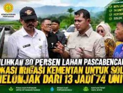 Pulihkan 80 Persen Lahan Pascabencana, Alokasi Irigasi Kementan untuk Solok Melonjak dari 13 Jadi 74 Unit