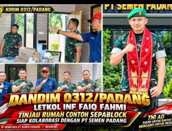 Dandim 0312/Padang Letkol Inf Faiq Fahmi dan Idris PT Semen Padang Perkuat Sinergi Lewat Inovasi SEPABLOCK