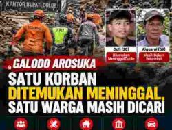 Galodo Arosuka: Satu Korban Meninggal, Satu Warga Masih Dalam Pencarian