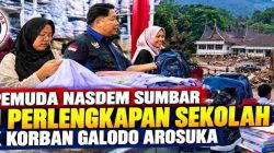 Garda Pemuda NasDem Sumbar Dampingi Anak Korban Galodo Arosuka Penuhi Kebutuhan Sekolah