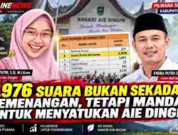 1.976 Suara Bukan Sekadar Kemenangan, tetapi Mandat untuk Menyatukan Aie Dingin