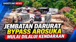 Jembatan Darurat Bypass Arosuka Mulai Dilalui Kendaraan