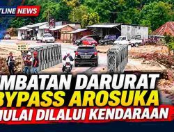 Jembatan Darurat Bypass Arosuka Mulai Dilalui Kendaraan