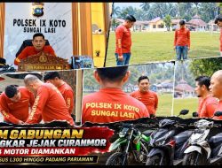 Tim Gabungan Bersama Kapolsek IX Koto Sungai Lasi AKP Oon Kurnia Illahi Amankan Empat Motor Diduga Hasil Kejahatan