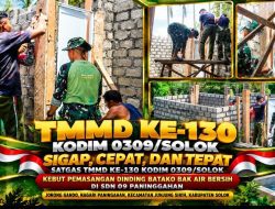 Serka Nazir Bersama Satgas TMMD ke-130 Kodim 0309/Solok Gotong Royong Bangun Bak Air Bersih di Junjung Sirih