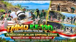 Progres Capai 90,86 Persen, Pengecoran Jalan TMMD ke-130 Kodim 0309/Solok Segera Rampung