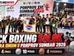Kick Boxing Solok Rebut Posisi Runner-up Porprov Sumbar 2026, Koleksi 18 Medali