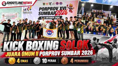 Kick Boxing Solok Rebut Posisi Runner-up Porprov Sumbar 2026, Koleksi 18 Medali